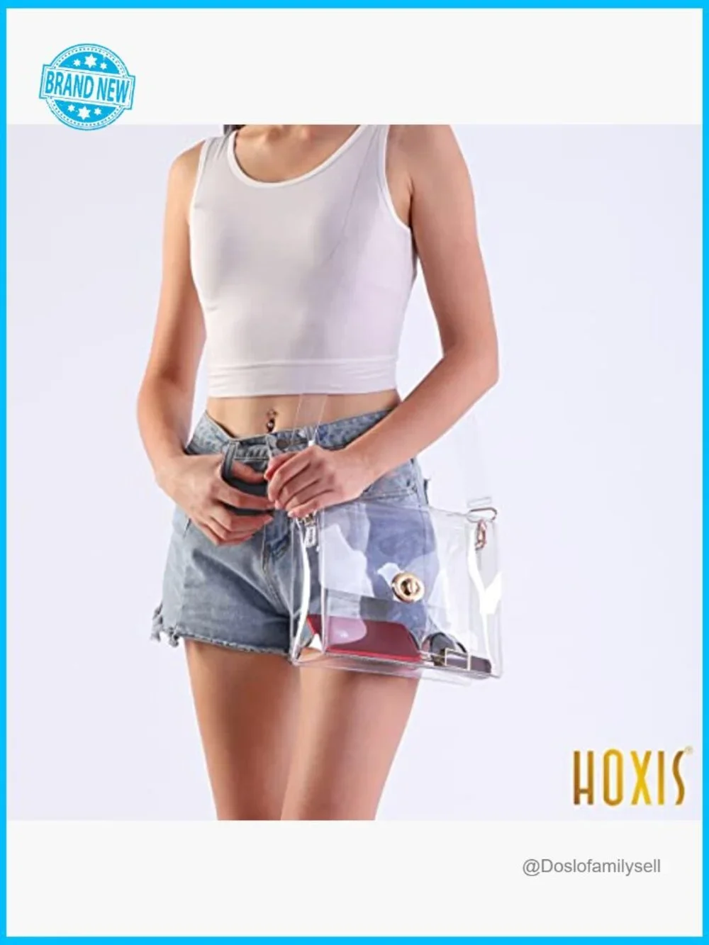 Bags | Clear Pvc Crossbody Bag Stadium Approved Satchel Turn Lock ...